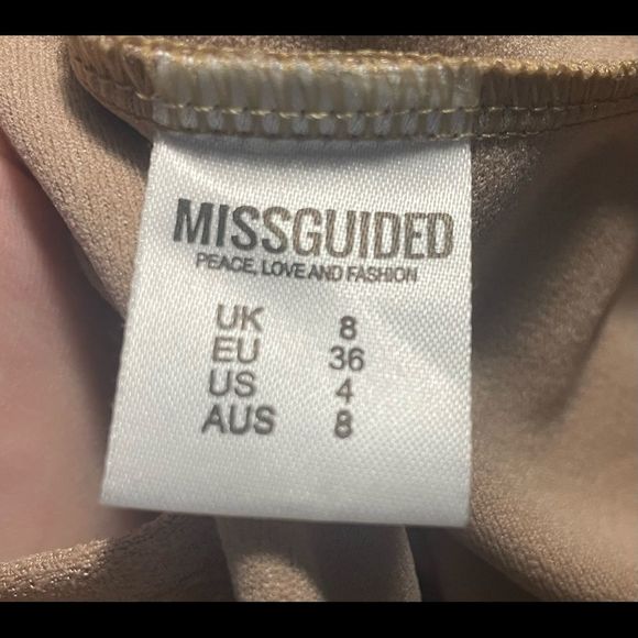 MISSGUIDED extreme plunge body con dress size 4 taupe new with tags - Picture 9 of 10
